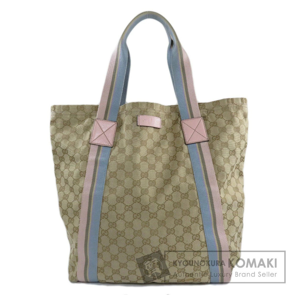 Gucci Original GG canvas tote bag light blue leather